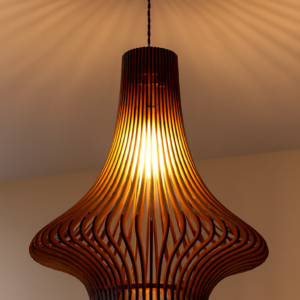 Teardrop Wooden Pendant Lamp