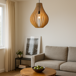 Water Droplet Wooden Pendant Lamp