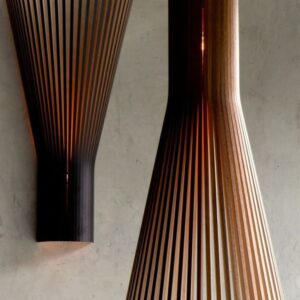 Flared woods wall scones